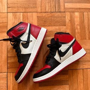 Jordan Black and Red High-Top Sneaker
